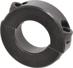 Climax Metal Products - 15/16" Bore, Steel, Two Piece Two Piece Split Shaft Collar - 1-3/4" Outside Diam, 1/2" Wide - Exact Tool & Supply