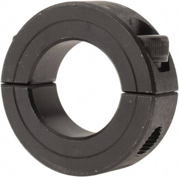 Climax Metal Products - 1" Bore, Steel, Two Piece Shaft Collar - 1-3/4" Outside Diam, 1/2" Wide - Exact Tool & Supply