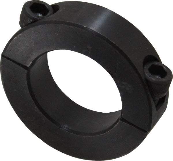 Climax Metal Products - 1-1/8" Bore, Steel, Two Piece Shaft Collar - 1-7/8" Outside Diam, 1/2" Wide - Exact Tool & Supply