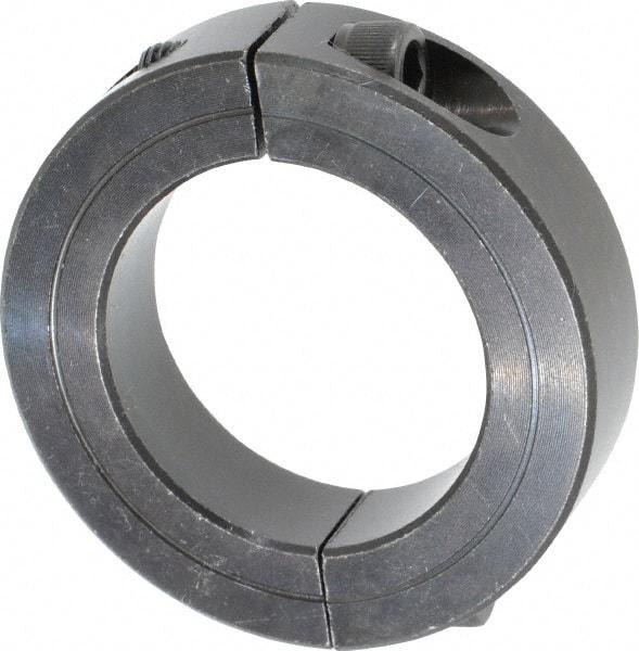 Climax Metal Products - 1-7/16" Bore, Steel, Two Piece Shaft Collar - 2-1/4" Outside Diam, 9/16" Wide - Exact Tool & Supply