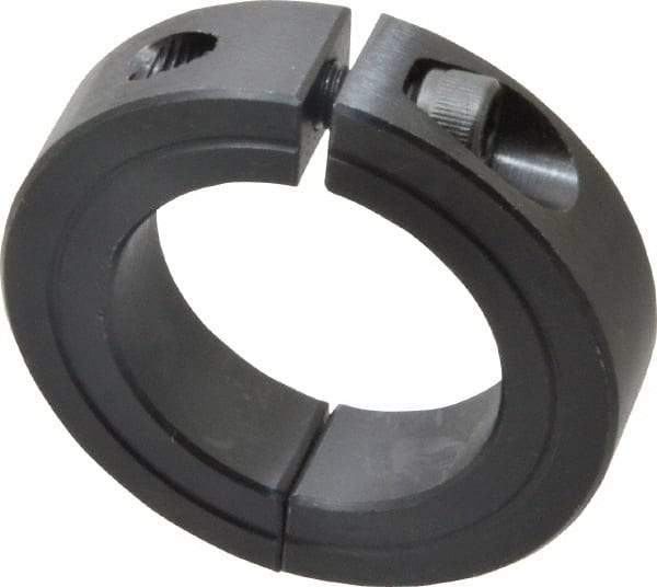 Climax Metal Products - 1-1/2" Bore, Steel, Two Piece Shaft Collar - 2-3/8" Outside Diam, 9/16" Wide - Exact Tool & Supply