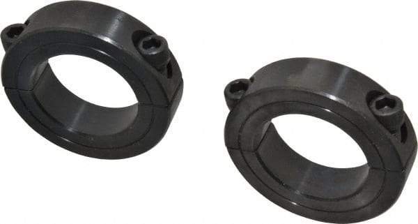 Climax Metal Products - 1-5/8" Bore, Steel, Two Piece Shaft Collar - 2-5/8" Outside Diam, 11/16" Wide - Exact Tool & Supply