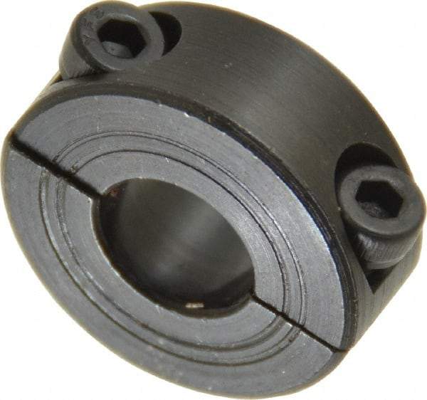 Climax Metal Products - 12mm Bore, Steel, Two Piece Shaft Collar - 1-1/8" Outside Diam - Exact Tool & Supply