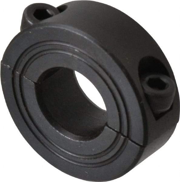 Climax Metal Products - 14mm Bore, Steel, Two Piece Shaft Collar - 1-1/4" Outside Diam - Exact Tool & Supply