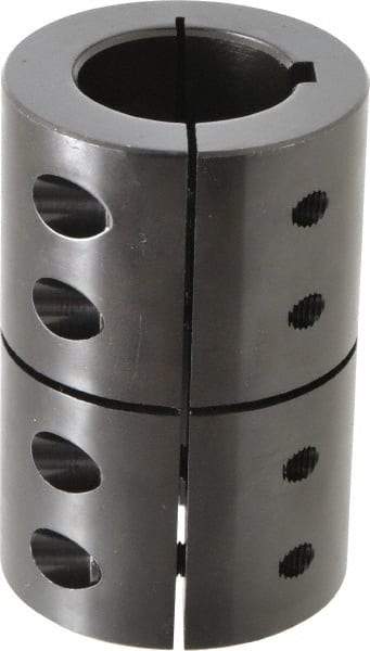 Climax Metal Products - 1-3/8" Inside x 2-3/8" Outside Diam, Rigid Coupling with Keyway - 3-5/8" Long x 5/16" Keyway Width - Exact Tool & Supply