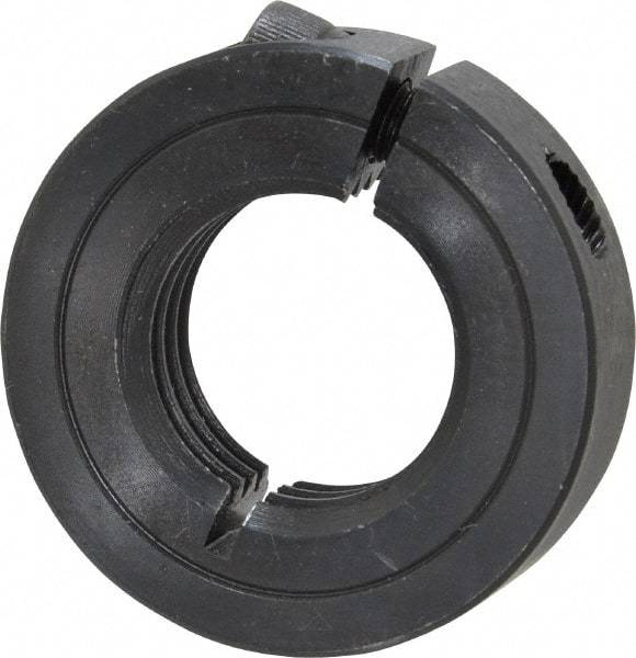 Climax Metal Products - 1-8 Thread, Steel, One Piece Threaded Shaft Collar - 1-3/4" Outside Diam, 1/2" Wide - Exact Tool & Supply