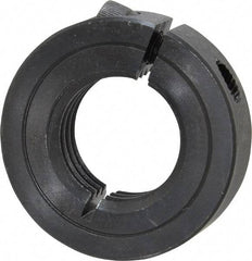 Climax Metal Products - 1-8 Thread, Steel, One Piece Threaded Shaft Collar - 1-3/4" Outside Diam, 1/2" Wide - Exact Tool & Supply