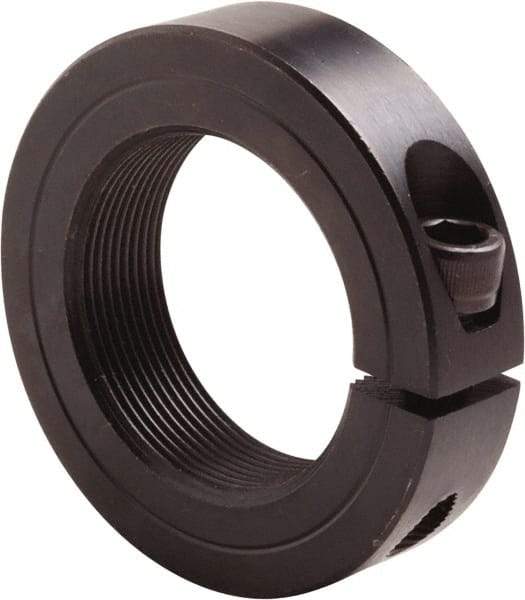 Climax Metal Products - 1-3/4-16 Thread, Steel, One Piece Threaded Shaft Collar - 2-3/4" Outside Diam, 11/16" Wide - Exact Tool & Supply