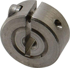 Climax Metal Products - 1/8" Bore, Stainless Steel, One Piece Clamp Collar - 11/16" Outside Diam, 5/16" Wide - Exact Tool & Supply