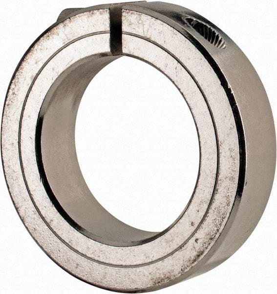 Climax Metal Products - 1-3/4" Bore, Stainless Steel, One Piece Clamp Collar - 2-3/4" Outside Diam, 11/16" Wide - Exact Tool & Supply