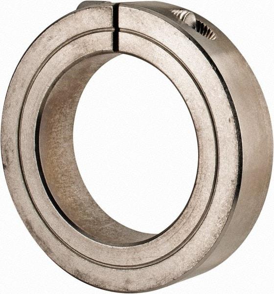 Climax Metal Products - 1-15/16" Bore, Stainless Steel, One Piece Clamp Collar - 3" Outside Diam, 11/16" Wide - Exact Tool & Supply