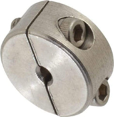 Climax Metal Products - 1/8" Bore, Stainless Steel, Two Piece Shaft Collar - 11/16" Outside Diam, 5/16" Wide - Exact Tool & Supply