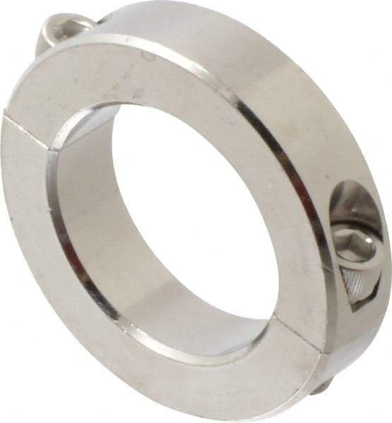 Climax Metal Products - 1-15/16" Bore, Stainless Steel, Two Piece Shaft Collar - 3" Outside Diam, 11/16" Wide - Exact Tool & Supply