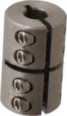 Climax Metal Products - 1/4" Inside x 11/16" Outside Diam, One Piece Split Clamping Collar - 1-1/8" Long - Exact Tool & Supply
