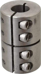 Climax Metal Products - 1/2" Inside x 1-1/8" Outside Diam, One Piece Split Clamping Collar - 1-3/4" Long - Exact Tool & Supply