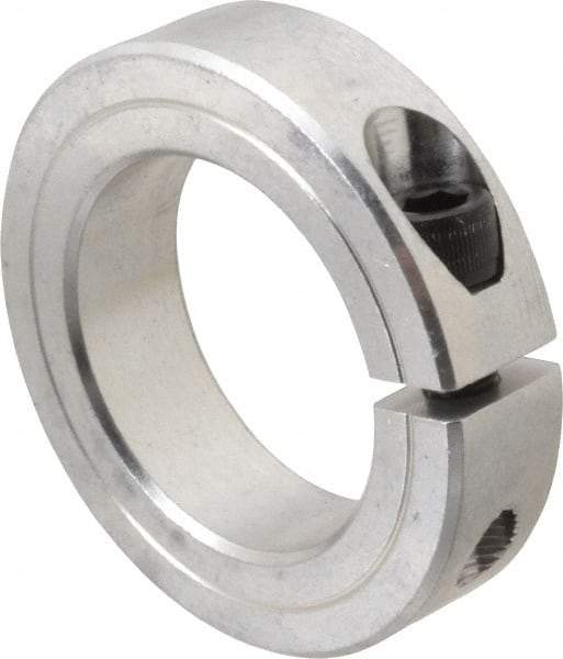 Climax Metal Products - 1-3/4" Bore, Aluminum, One Piece Clamp Collar - 2-3/4" Outside Diam, 11/16" Wide - Exact Tool & Supply