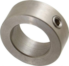 Climax Metal Products - 15/16" Bore, Stainless Steel, Set Screw Shaft Collar - 1-1/2" Outside Diam, 9/16" Wide - Exact Tool & Supply