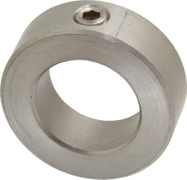 Climax Metal Products - 1-3/16" Bore, Stainless Steel, Set Screw Shaft Collar - 2" Outside Diam, 11/16" Wide - Exact Tool & Supply