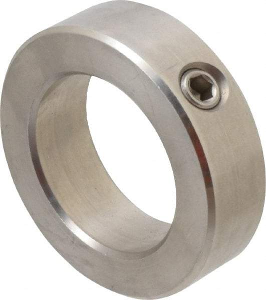 Climax Metal Products - 1-15/16" Bore, Stainless Steel, Set Screw Shaft Collar - 3" Outside Diam, 7/8" Wide - Exact Tool & Supply