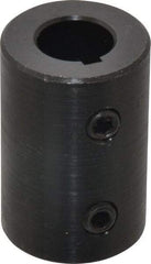 Climax Metal Products - 1/2" Inside x 1" Outside Diam, Mild Steel Set Screw Rigid Coupling with keyway - 1-1/2" Long x 1/8" Keyway Width x 1/16" Keyway Depth - Exact Tool & Supply