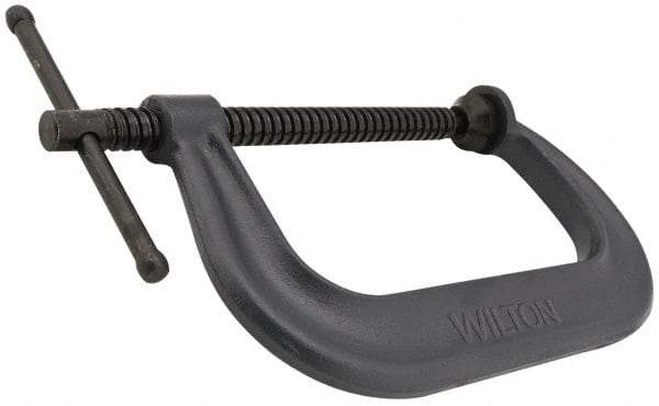 Wilton - Regular-Duty 12-1/4" Max Opening, 6-5/16" Throat Depth, Forged Steel Standard C-Clamp - 9,300 Lb Capacity, 2" Min Opening, Deep Throat - Exact Tool & Supply