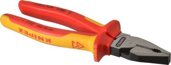 Knipex - 8" OAL, 1/2" Capacity, Lineman's - 1-7/16" Jaw Length x 1" Jaw Width - Exact Tool & Supply