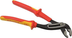 Knipex - 10" OAL, 1-1/2" Max Capacity, 7 Position Water Pump Tongue & Groove Pliers - Standard V-Jaws, Alligator Jaw Head - Exact Tool & Supply