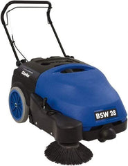 Clarke - 28" Sweeping Width, Dual Brush Sweeper - Self Propelled, Plastic Wheels, 15.8 Gal Capacity, 2.1 Cu Ft Capacity - Exact Tool & Supply