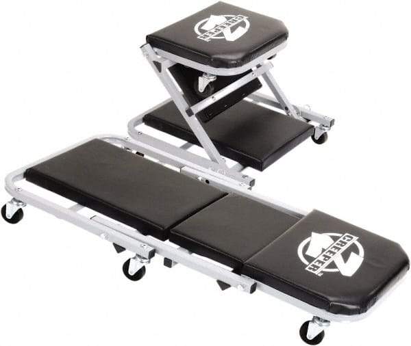 Omega Lift Equipment - 300 Lb Capacity, 6 Wheel Convertible Creeper - Alloy Steel, 21.85" Long x 4.53" Overall Height x 17" Wide - Exact Tool & Supply