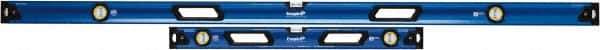 Empire Level - 32" & 78" Long 3 Vial Box Beam Level - Metal, Blue, 1 Level & 2 Plumb Vials - Exact Tool & Supply