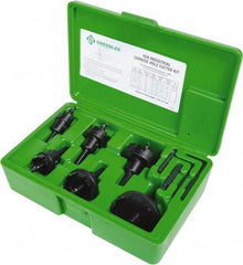 Greenlee - 11 Piece, 7/8 to 2-1/2" Cutter Diam, 0.187" Cutting Depth, Carbide Annular Cutter Set - Oxide Finish - Exact Tool & Supply