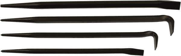 Mayhew - 4 Piece Line-Up & Rolling Head Pry Bar Set - Includes 14, 16, 18 & 20" Lengths - Exact Tool & Supply