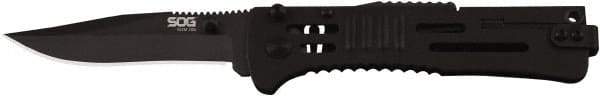 SOG Specialty Knives - 3.019" Blade, 4" OAL, Clip Point Folding Knife - 4.22" Closed Length, Stainless Steel, 1 Blade, 1 Edge, Belt clip - Exact Tool & Supply