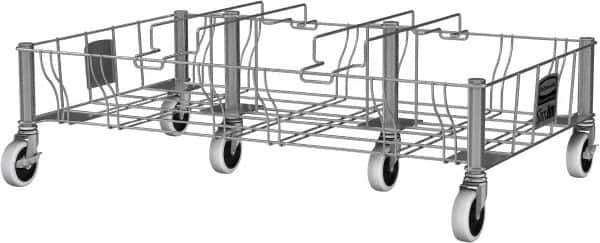 Rubbermaid - Rectangle Stainless Steel Trash Can Dolly - Compatible with 16 & 23 Gal Containers, Compatible with Vented Slim Jim - Exact Tool & Supply