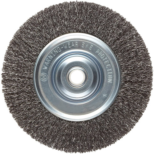Vortec Pro 6″ Medium Face Crimped Wire Wheel, .014″ Steel Fill, 5/8″-1/2″ Arbor Hole, Retail Pack - Exact Tool & Supply