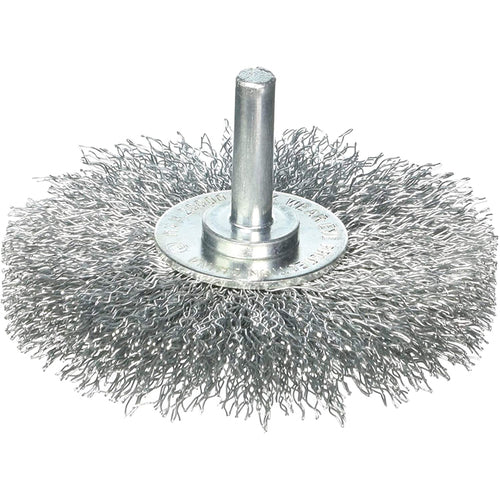 Vortec Pro 1-1/2″ Crimped Wire Wheel, .0118″ Steel Fill, 1/4″ Stem, Retail Pack - Exact Tool & Supply