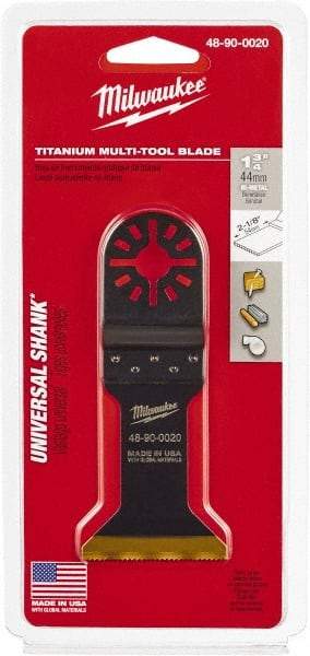 Milwaukee Tool - Rotary Multi-Material Blade - 1-3/4" Cutting Diam, TiAlN Finish, Use with Milwaukee Multi-Tool - Exact Tool & Supply