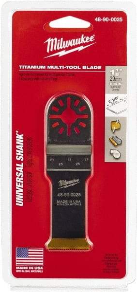 Milwaukee Tool - Rotary Multi-Material Blade - 1-1/8" Cutting Diam, TiAlN Finish, Use with Milwaukee Multi-Tool - Exact Tool & Supply