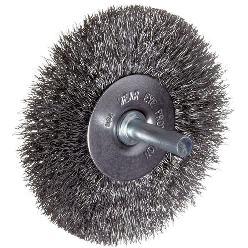 Vortec Pro 3″ Crimped Wire Wheel, .008″ Steel Fill, 1/4″ Stem, Retail Pack - Exact Tool & Supply