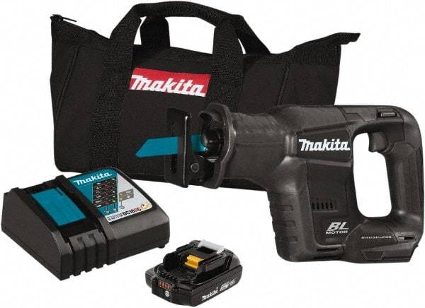 Makita - 18V, 3,000 SPM, Cordless Reciprocating Saw - 13/16" Stroke Length, Lithium-Ion Batteries Included - Exact Tool & Supply