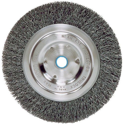 Vortec Pro 6″ Crimped Wire Wheel, .014″ Steel Fill, Medium Face, 5/8″-1/2″ Arbor Hole - Exact Tool & Supply