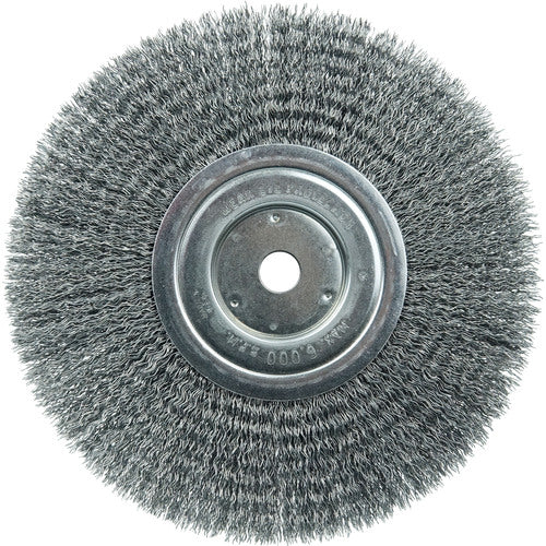 Vortec Pro 8″ Crimped Wire Wheel, .014″ Steel Fill, Narrow Face, 5/8″ Arbor Hole - Exact Tool & Supply