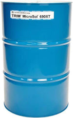 Master Fluid Solutions - Trim MicroSol 690XT, 54 Gal Drum Emulsion Fluid - Semisynthetic, For Cutting, Drilling, Sawing, Grinding - Exact Tool & Supply