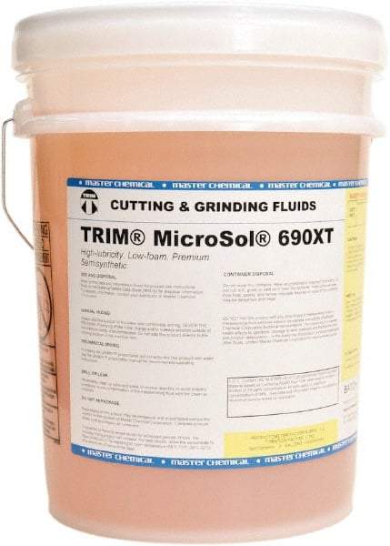 Master Fluid Solutions - Trim MicroSol 690XT, 5 Gal Pail Cutting & Grinding Fluid - Semisynthetic, For Machining - Exact Tool & Supply