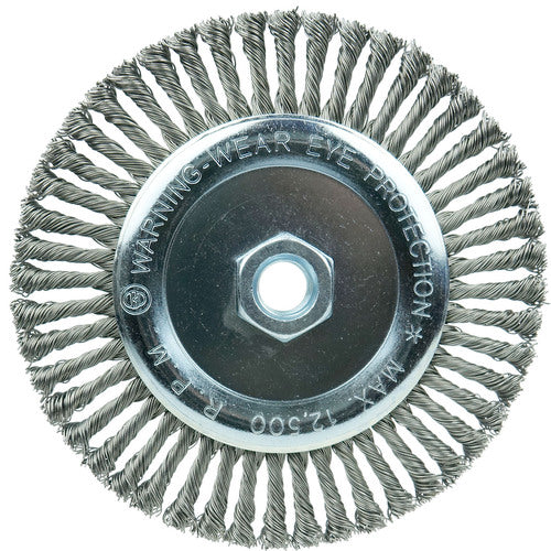 Vortec Pro 6″ Knot Wire Wheel, Stringer Bead Twist, .020″ Steel Fill, 5/8″-11 UNC Nut - Exact Tool & Supply