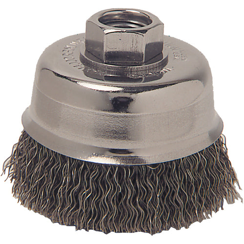 Vortec Pro 3″ Crimped Wire Cup Brush, .014″ Steel Fill, 1/2″-13 Arbor Hole - Exact Tool & Supply