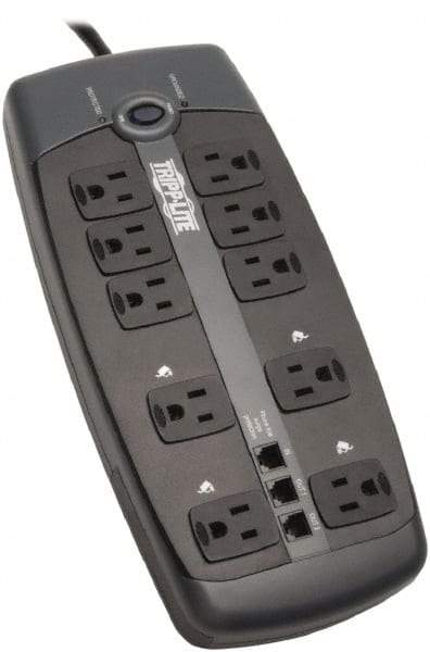Tripp-Lite - 10 Outlets, 120 VAC15 Amps, 8' Cord, Power Outlet Strip - Floor, Keyhole Mount, 5-15 NEMA Configuration, 1.8" Strip - Exact Tool & Supply
