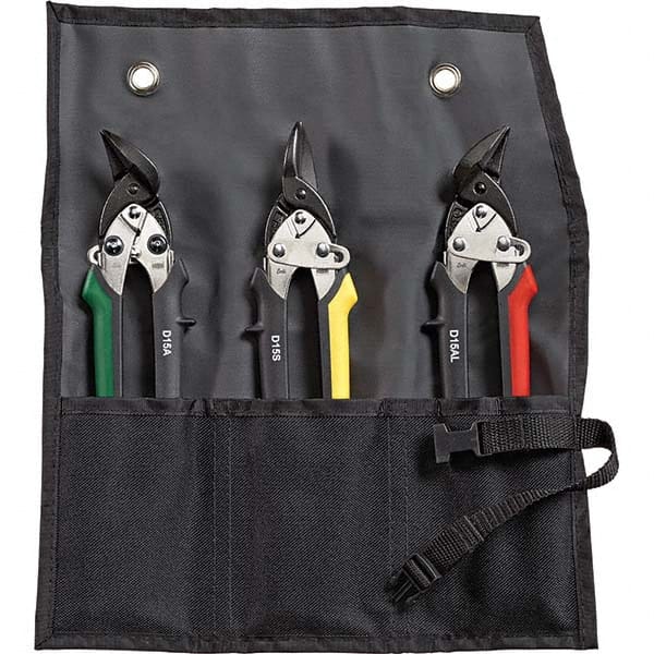 Bessey - Snip & Shear Sets; Type: Aviation Snip Set ; Pattern: Left; Right; Straight ; Number of Pieces: 3 ; Handle Color: Red, Green, Yellow - Exact Tool & Supply