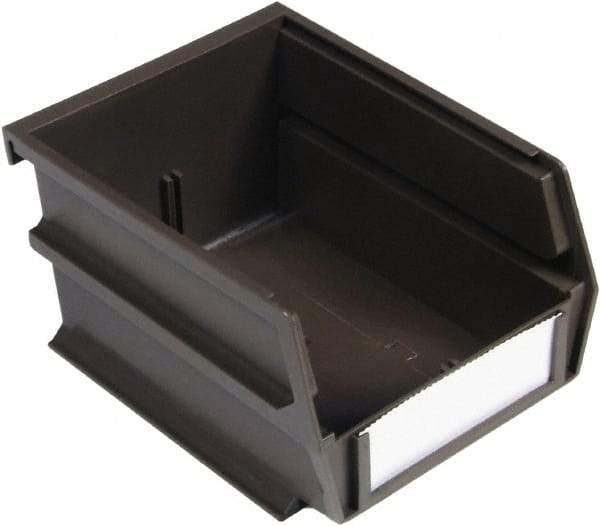 Triton - 12 Lb. Load Capacity, 7-3/8" Deep, Brown Polypropylene Hopper Stacking Bin - 3" High x 4-1/8" Wide x 7-3/8" Long - Exact Tool & Supply