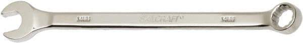 Ability One - 14mm 12 Point Combination Wrench - 15° Offset Angle, Steel, Chrome Finish - Exact Tool & Supply